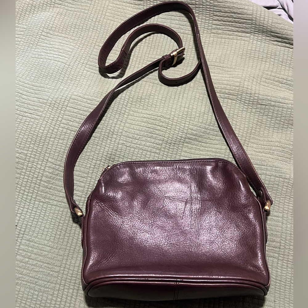 Wilsons Leather Dark Brown Leather Crossbody With Zippered Pockets